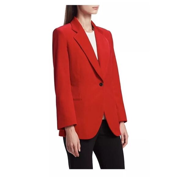 Theory Red Velvet one button Blazer XS - Picture 2 of 10